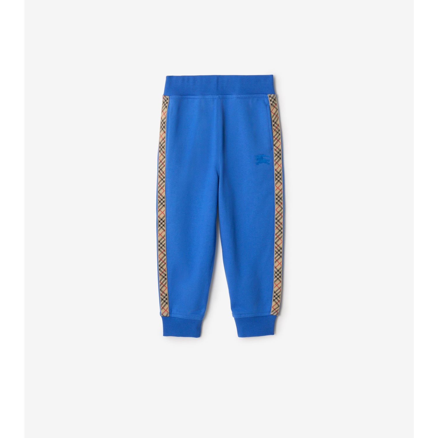Check Trim Cotton Jogging Pants
