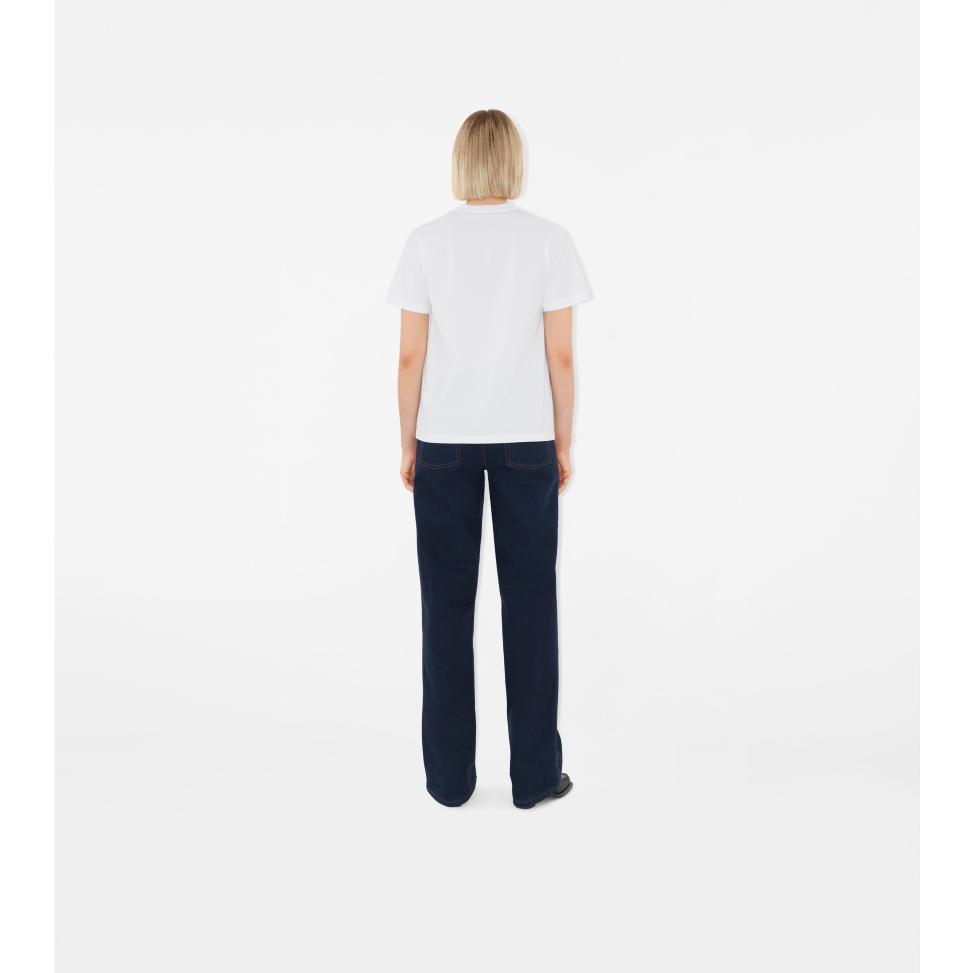 【関税&送料込】Burberry White Stretch Cotton T-Shirt 送料&関税込】Burberry White Stretch Cotton T-shirt Burberry