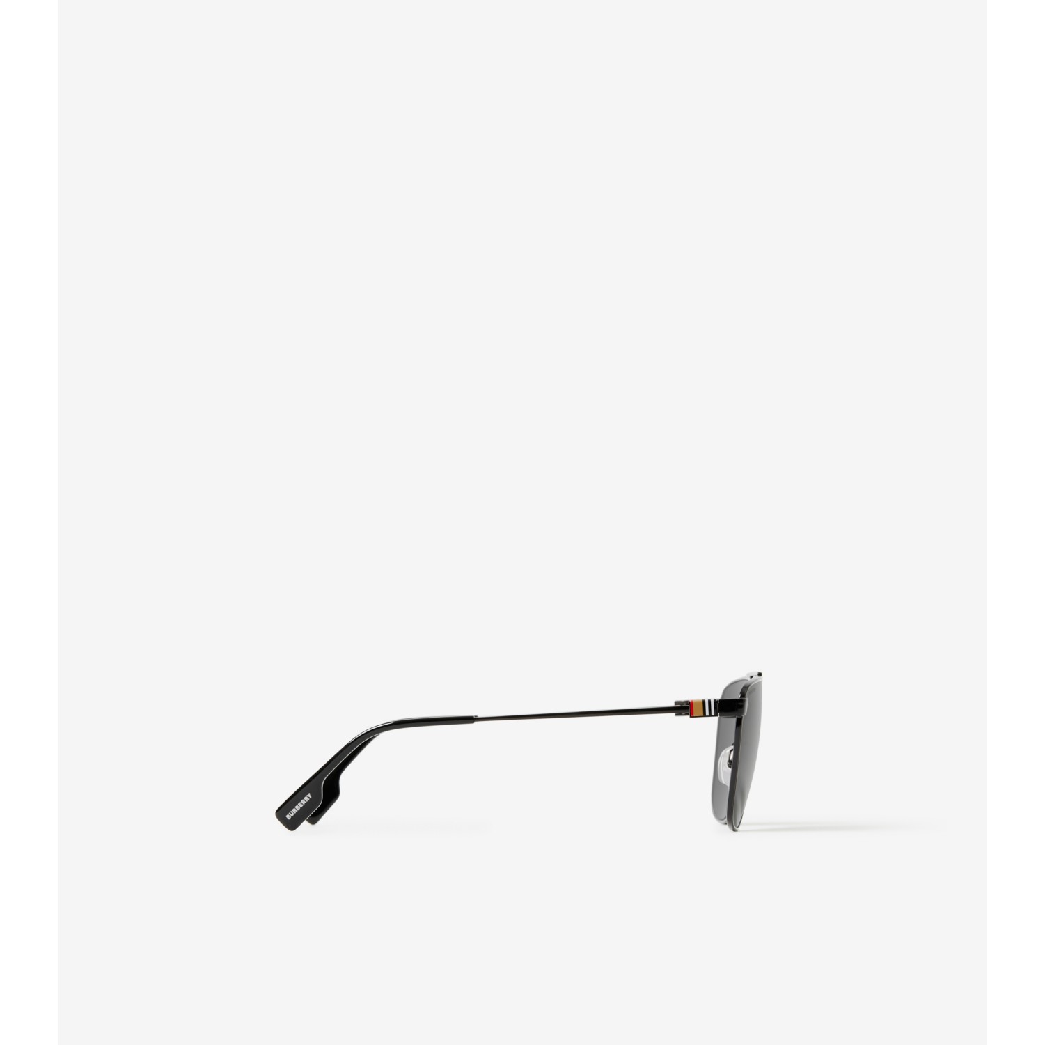 Stripe Detail Pilot Sunglasses in Black Men Burberry Official