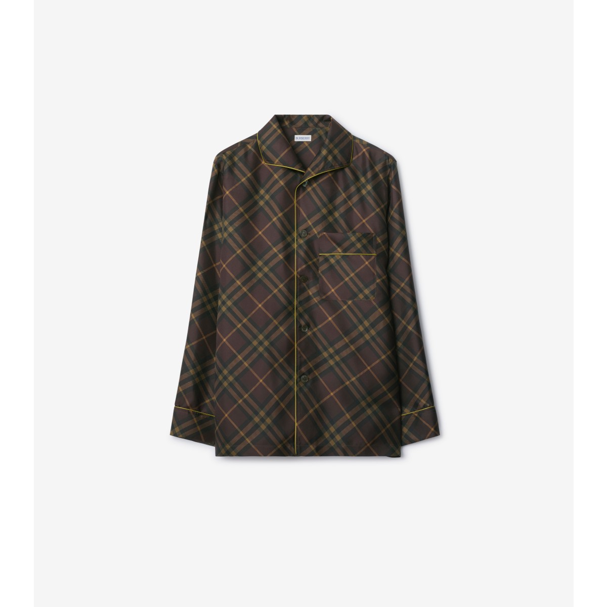  Check Silk Pyjama Shirt