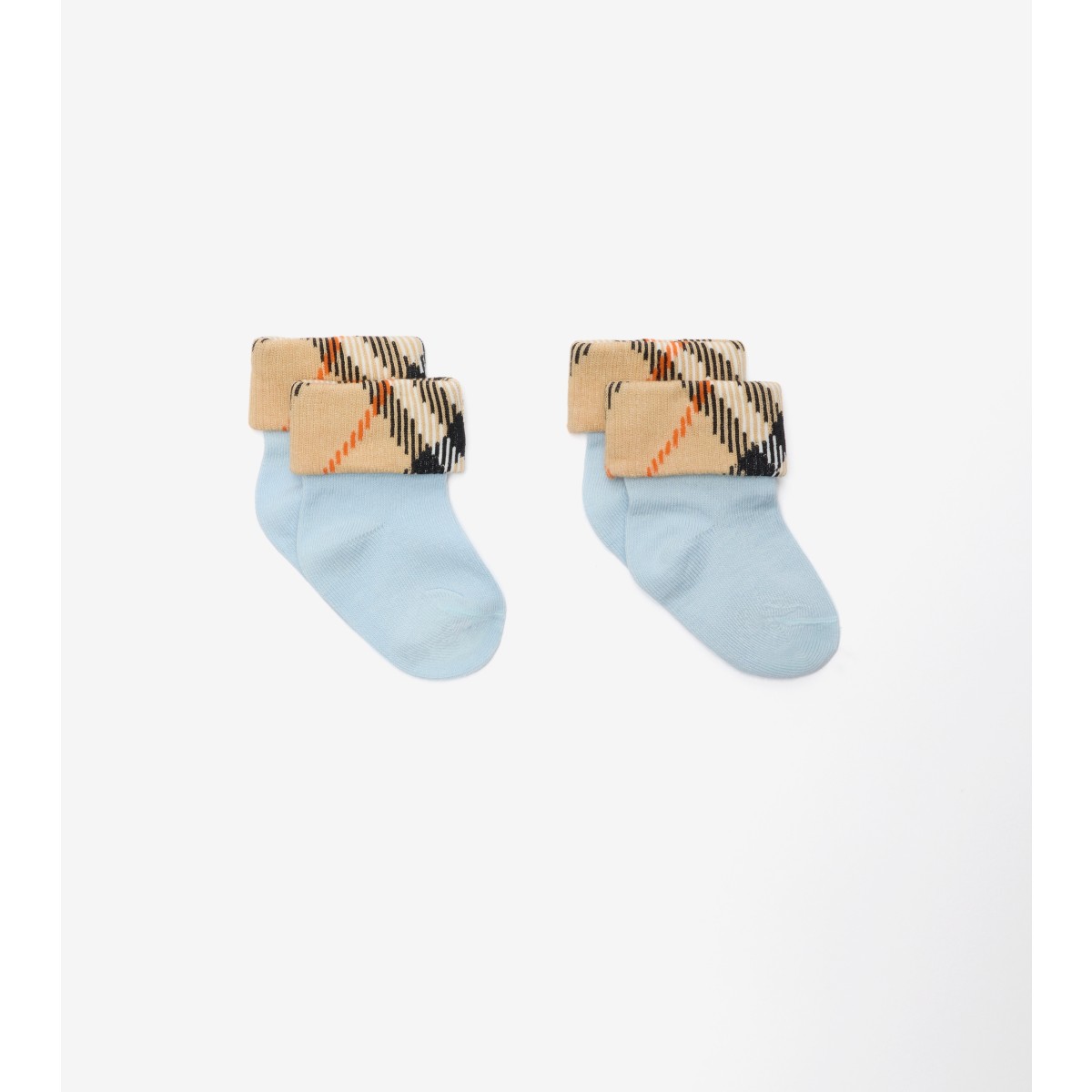  Check Two-piece Cotton Blend Socks Set