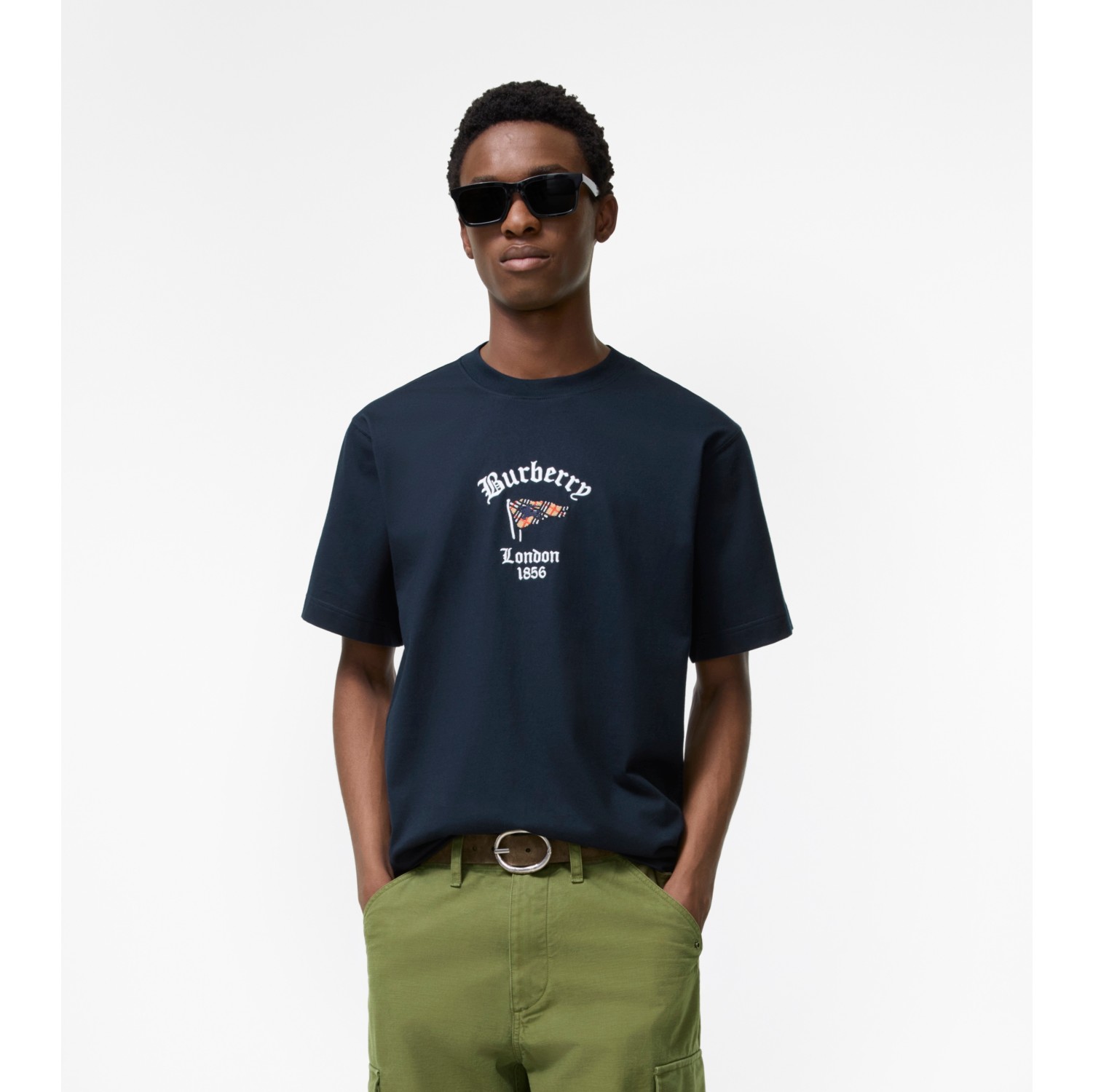 Check Flag Cotton T-shirt