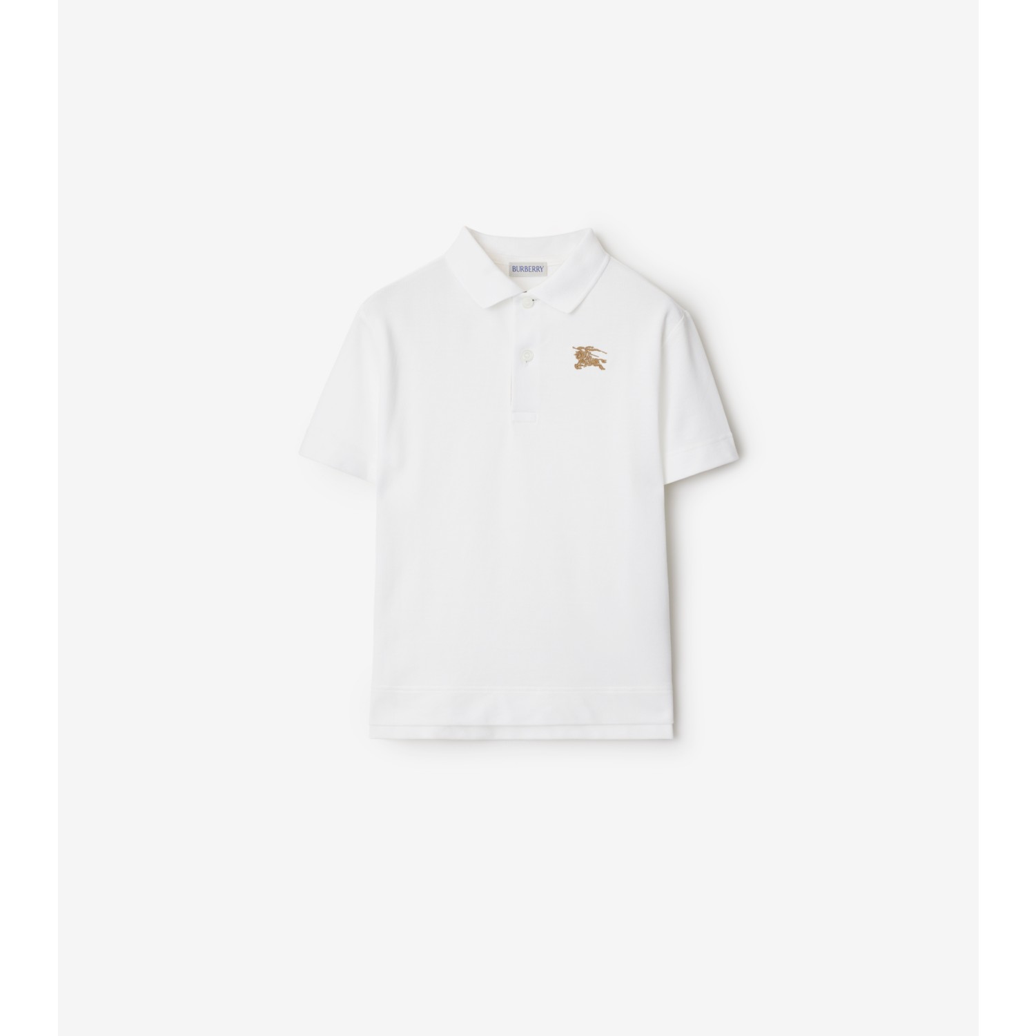 Cotton Polo Shirt in White Burberry Official