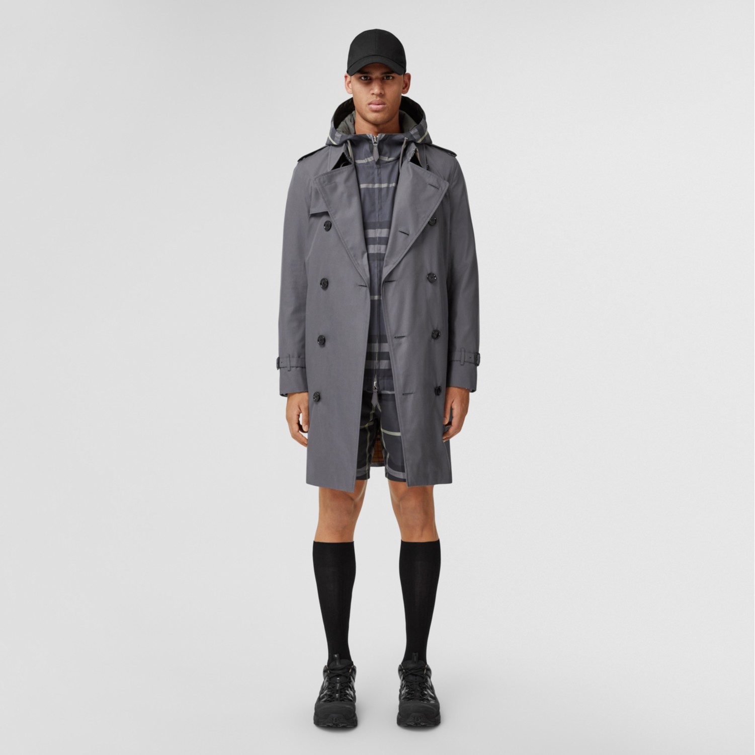 Burberry trench coat mens shop grey