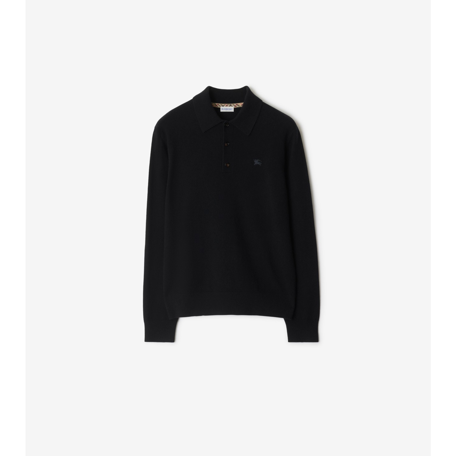 Long-sleeve Cashmere Blend Polo Shirt