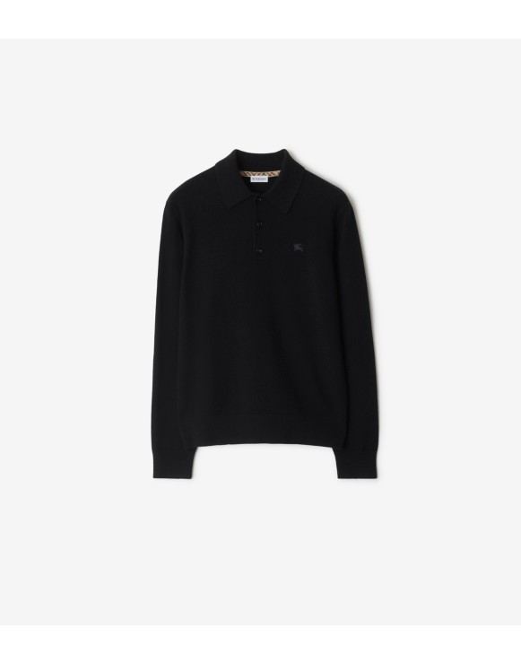 Long-sleeve Cashmere Blend Polo Shirt