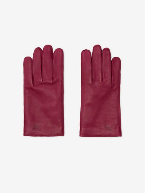 Burberry Leather Gloves In Brown