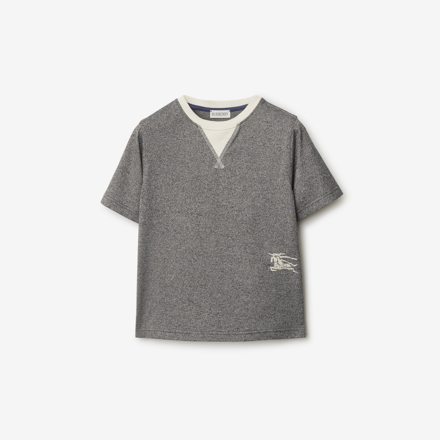Baumwoll-T-Shirt in Zweitonoptik