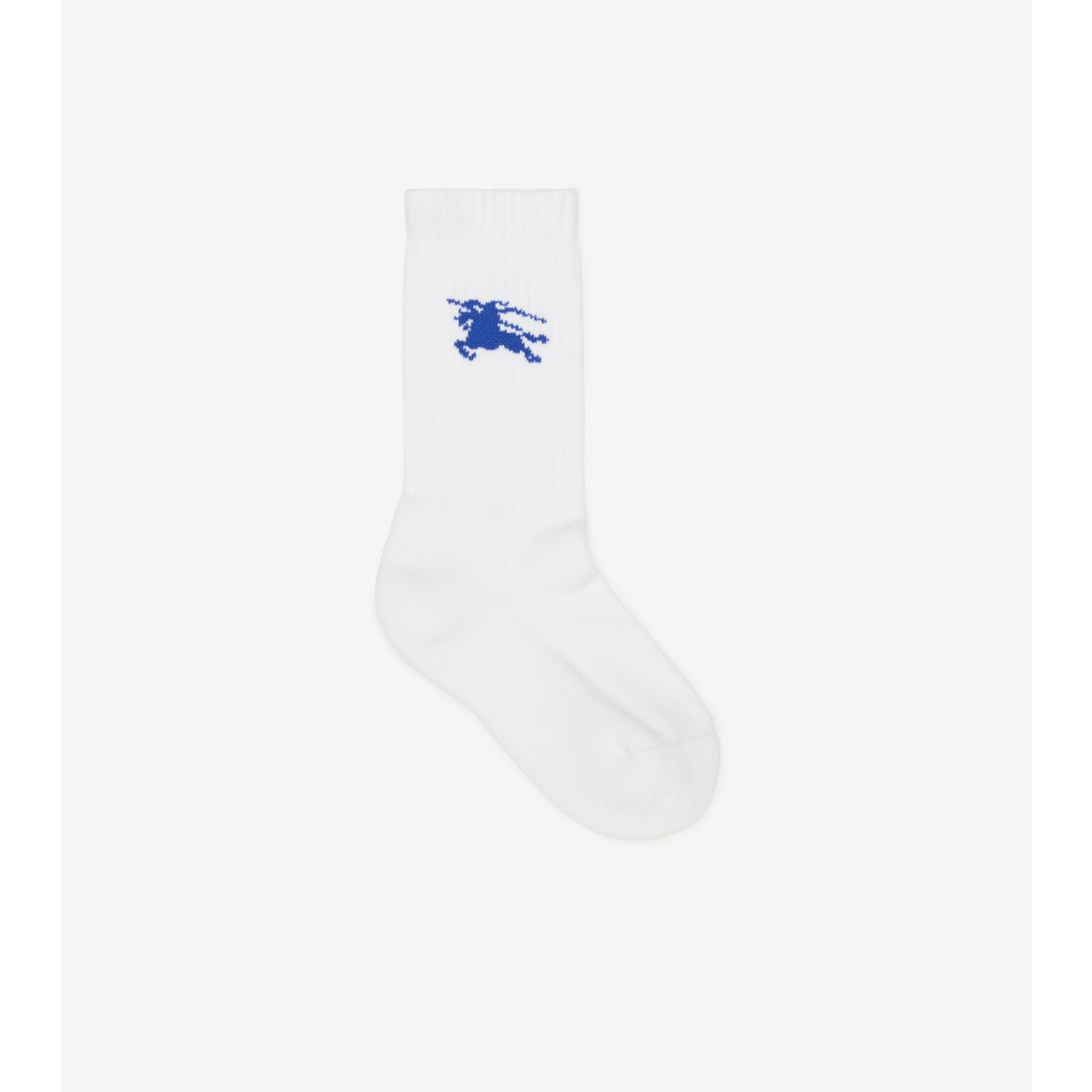 Shop Burberry Ribbed Cotton Blend Socks In White