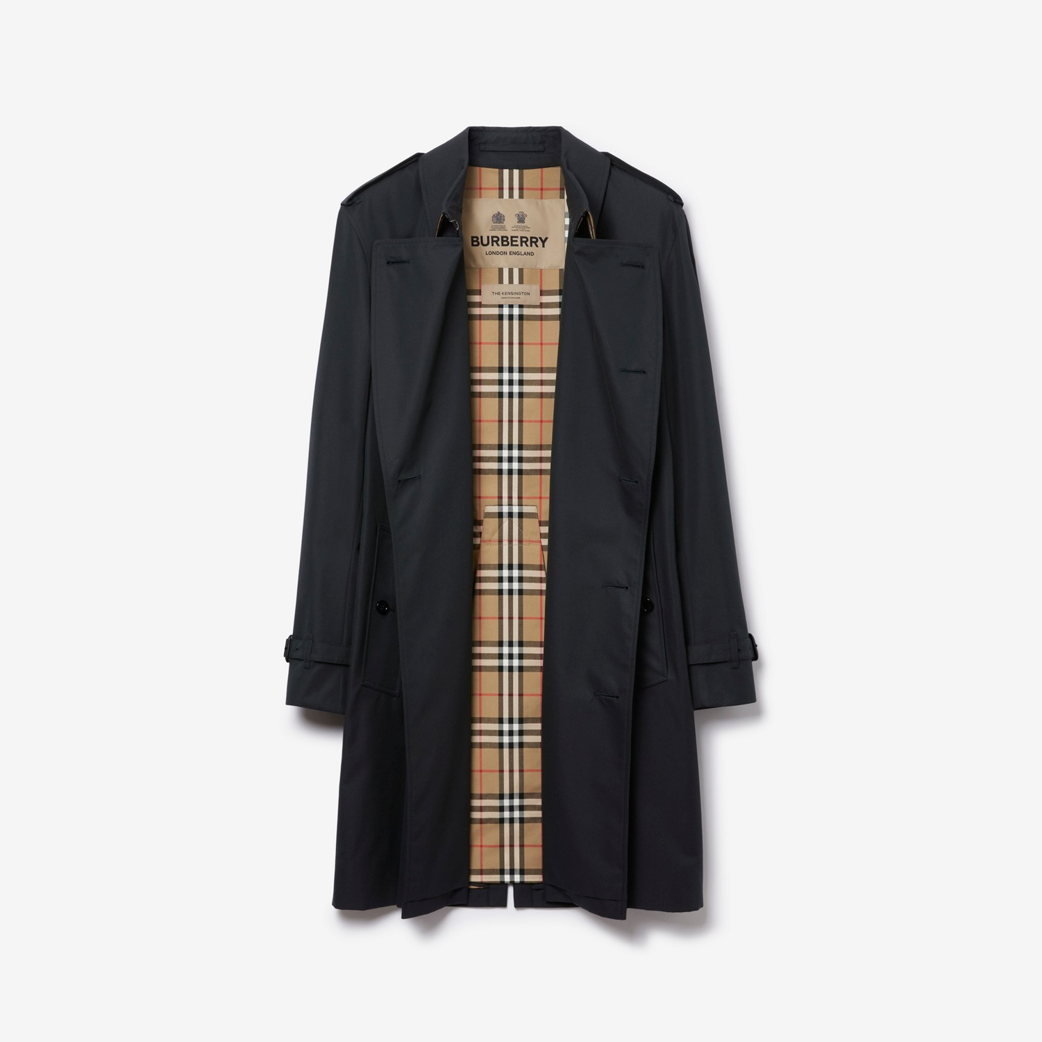 Trench coat estilo Kensington médio (Meia-noite) - Homens | Burberry® oficial