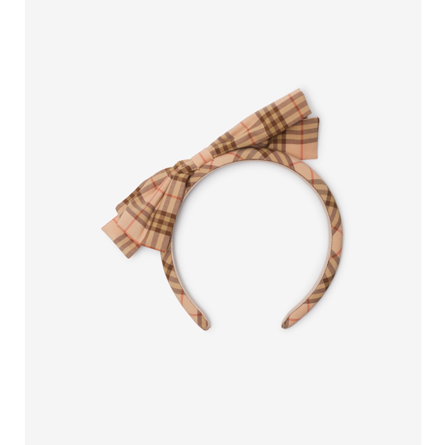 Check Cotton Headband in Plush Children Burberry Official