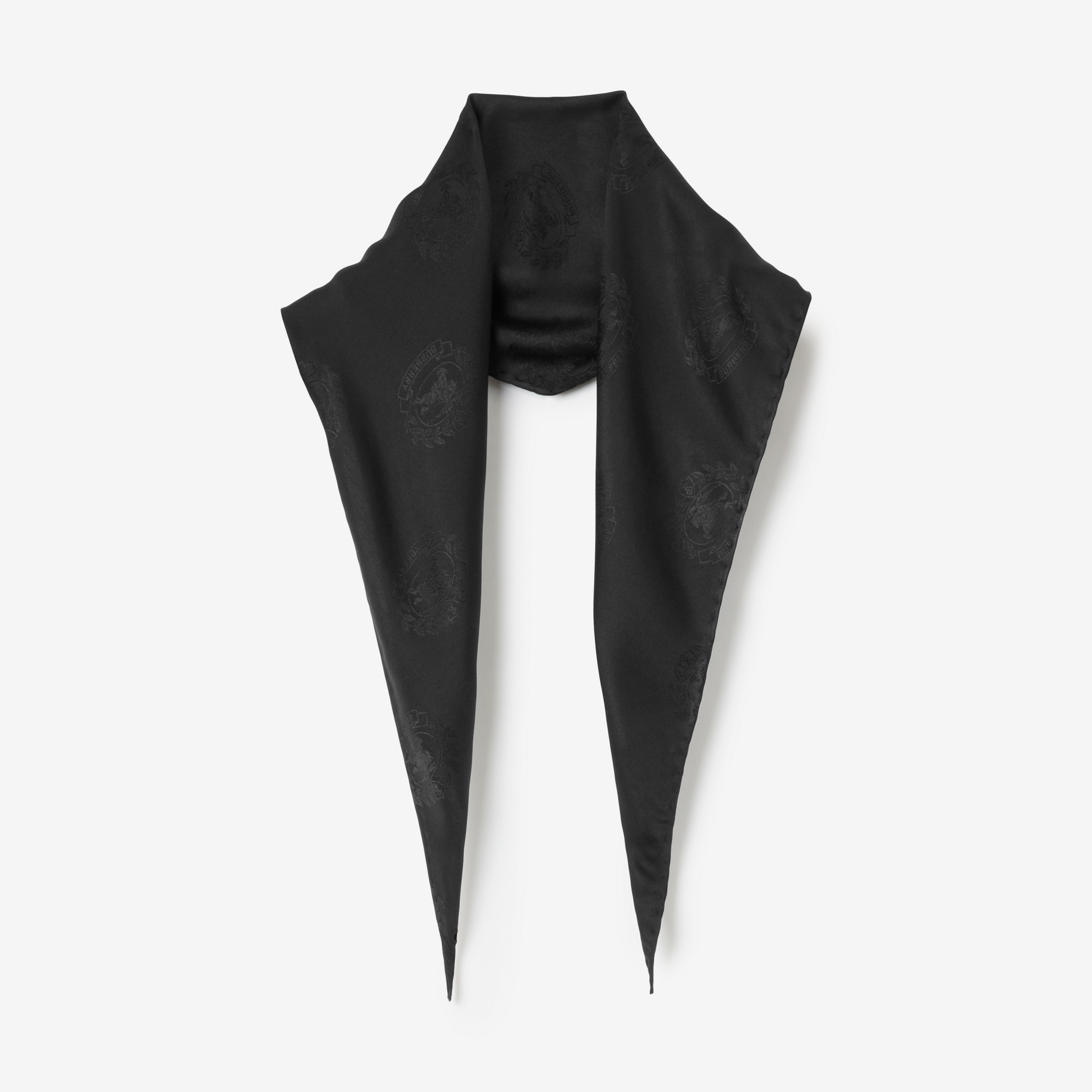 Pañuelo de rombo en seda con motivo EKD (Negro) | Burberry® oficial - 1