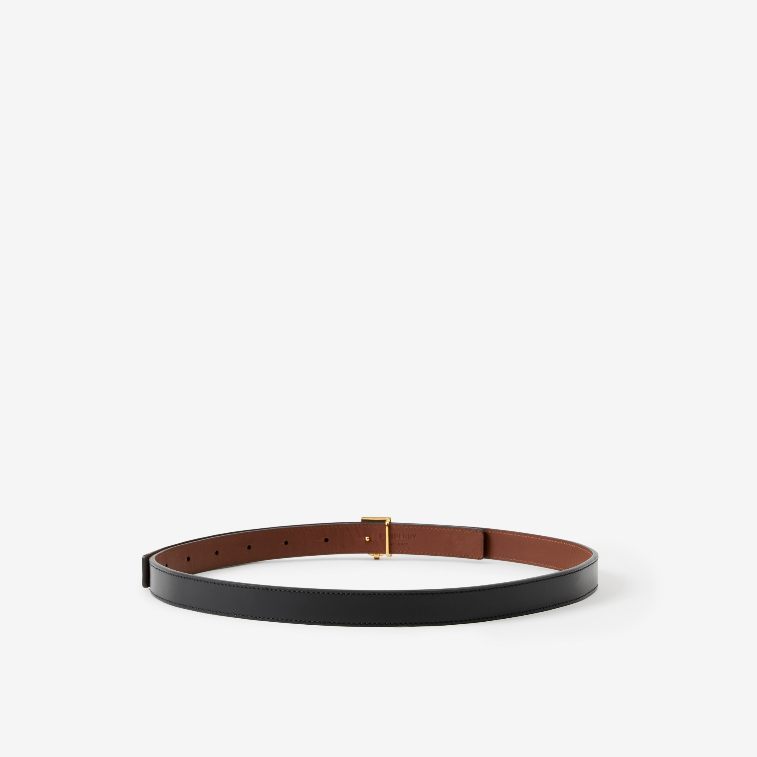 Leather Reversible TB Belt in Black/tan/gold | Burberry® Official - 2