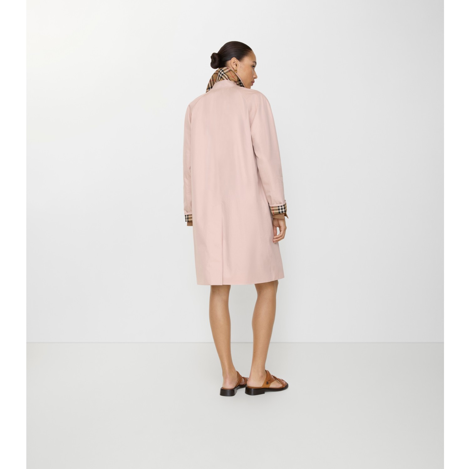 Mid-length Tropical Gabardine Camden Car Coat in Pale sugar pink - Women | Burberry® Official