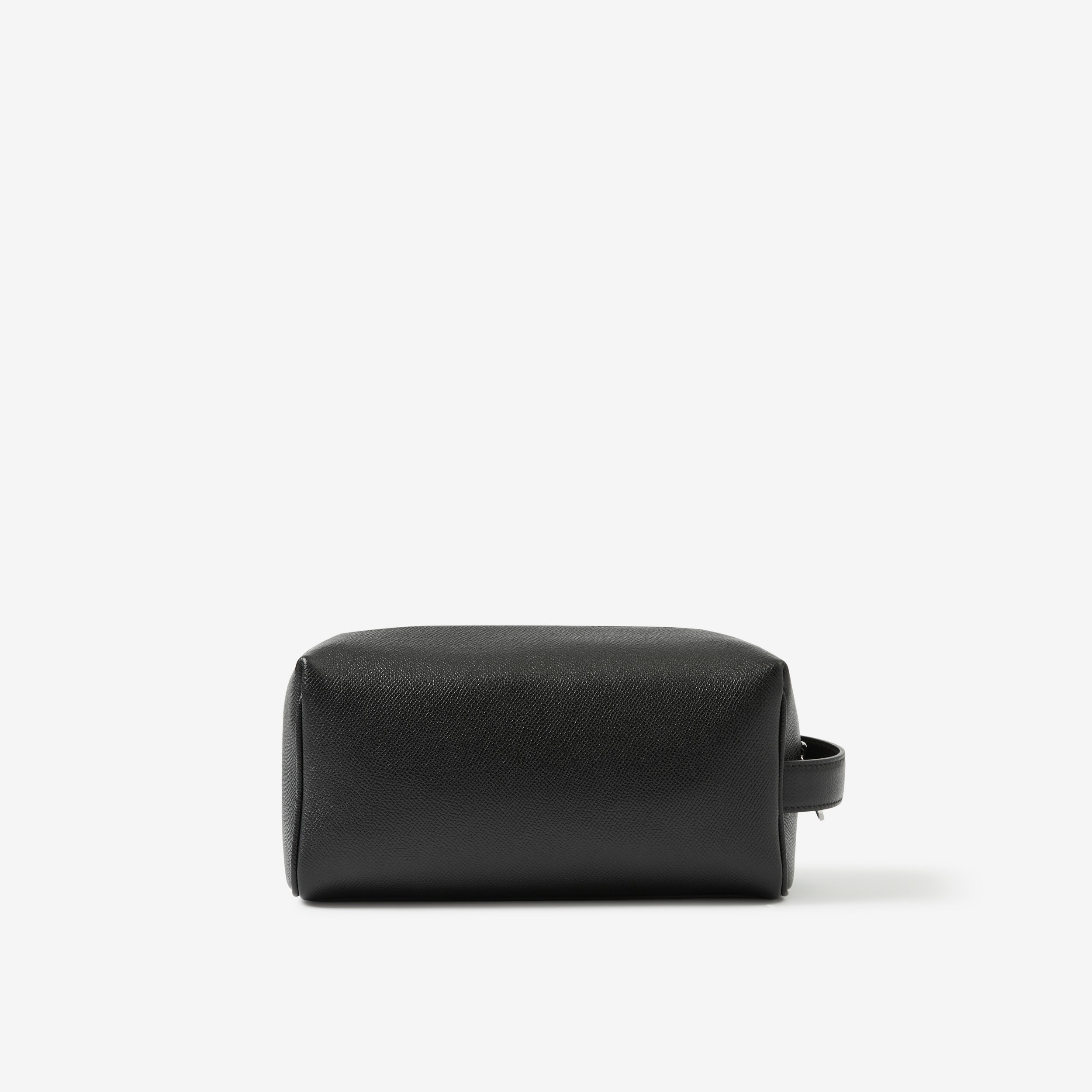 Bolsa pouch de viagem de couro com monograma (Preto) - Homens | Burberry® oficial - 3