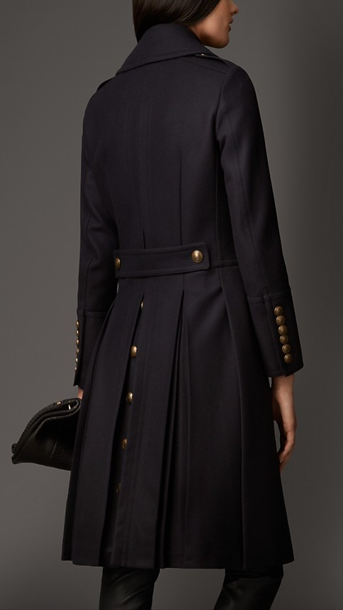 Wool Blend Fitted Military Coat | Burberry