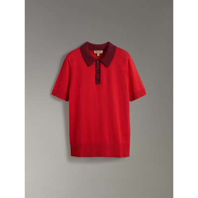 burberry polo shirt mens orange