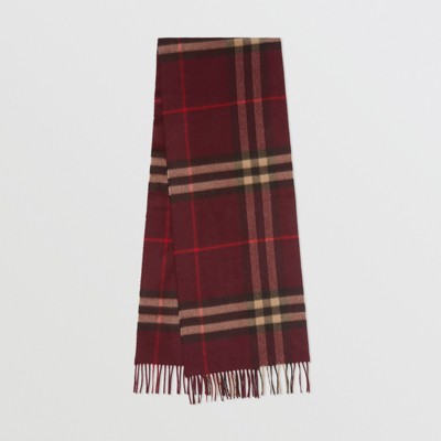 maroon burberry scarf