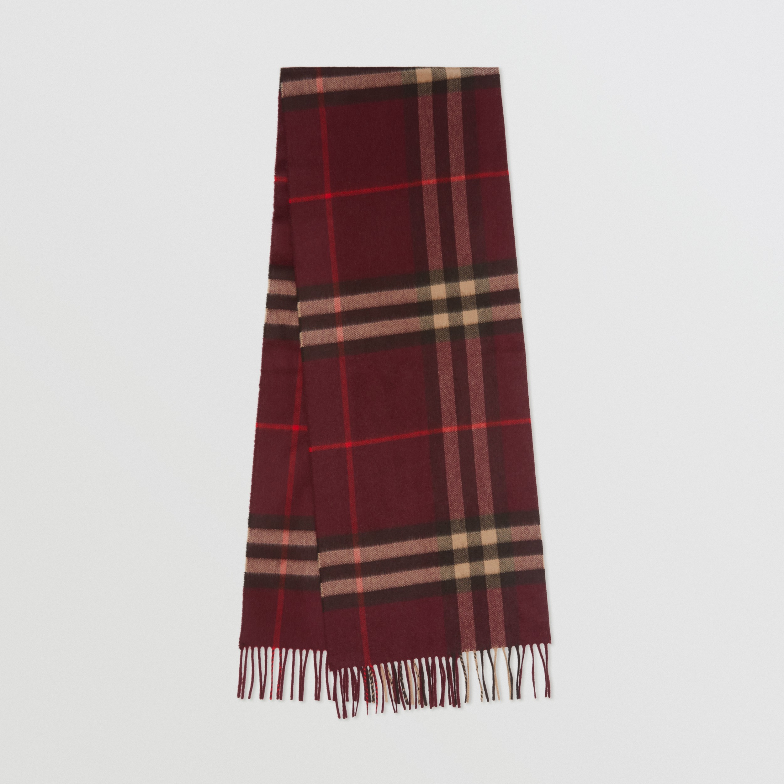 Burberry 格纹羊绒围巾 (勃艮第酒红色) | Burberry® 博柏利官网 - 1