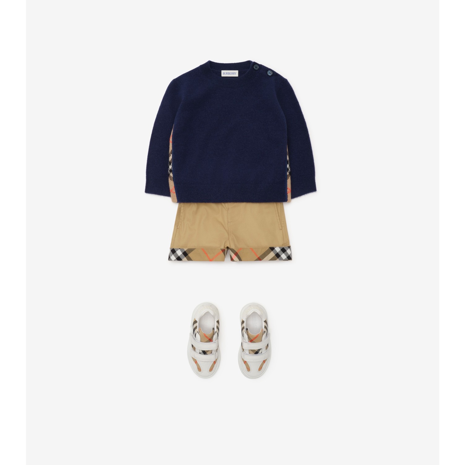 Check Turn-up Cotton Shorts