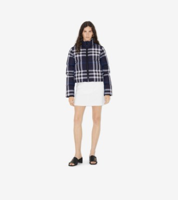 Burberry cropped puffer jacket - Blue