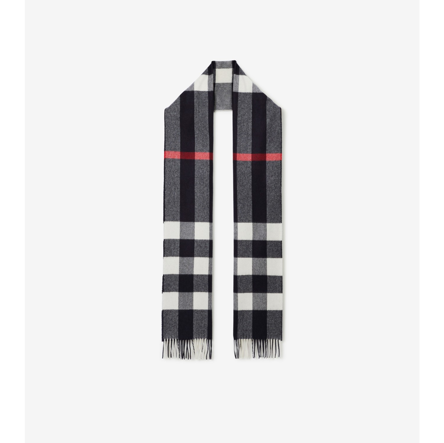 Check Cashmere Scarf in Navy Burberry Official