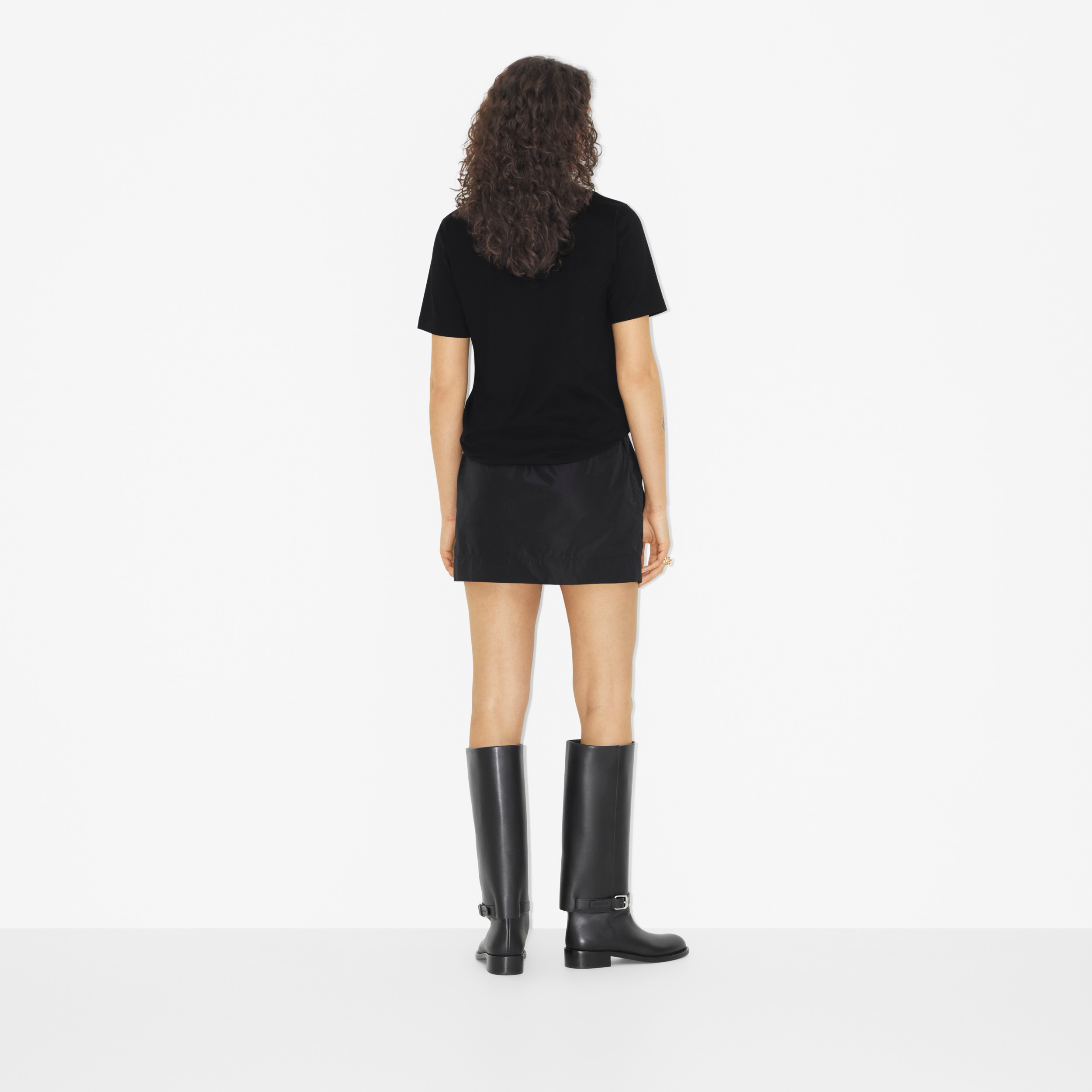 Camiseta de algodão com estampa de logotipo (Preto) - Mulheres | Burberry® oficial - 4