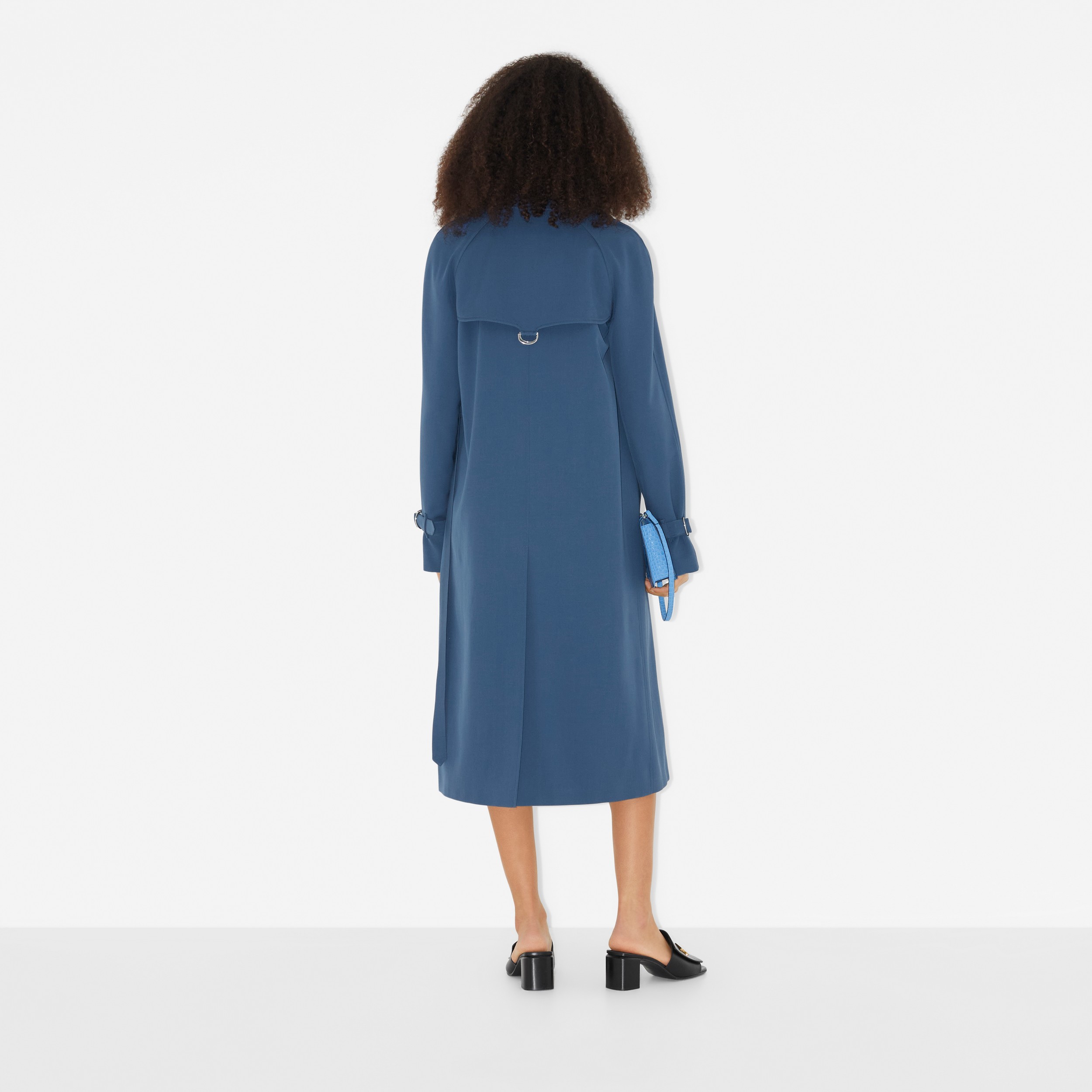 D 型环装饰羊毛围裹式大衣 (柔和海军蓝) - 女士 | Burberry® 博柏利官网 - 4