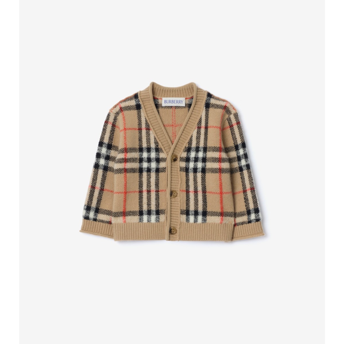 Check Wool Cashmere Cardigan