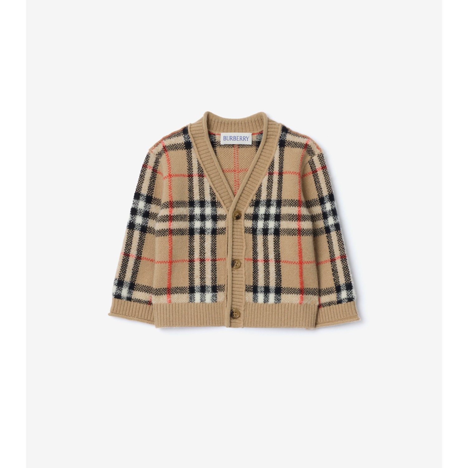 Check Wool Cashmere Cardigan