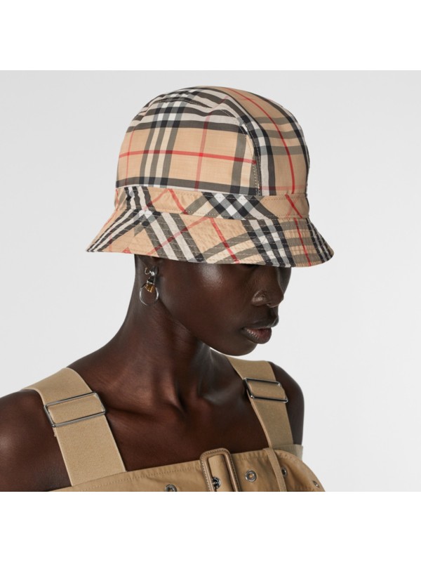 vintage check bucket hat