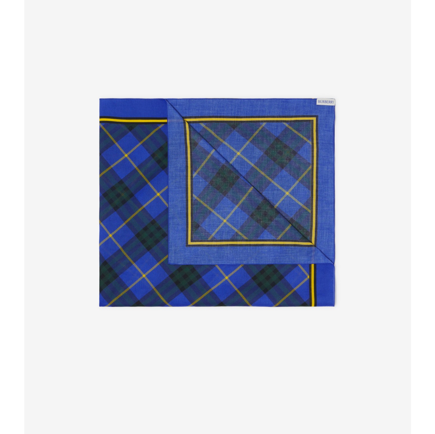 Check Cotton Scarf in Bright navy | Burberry® Official
