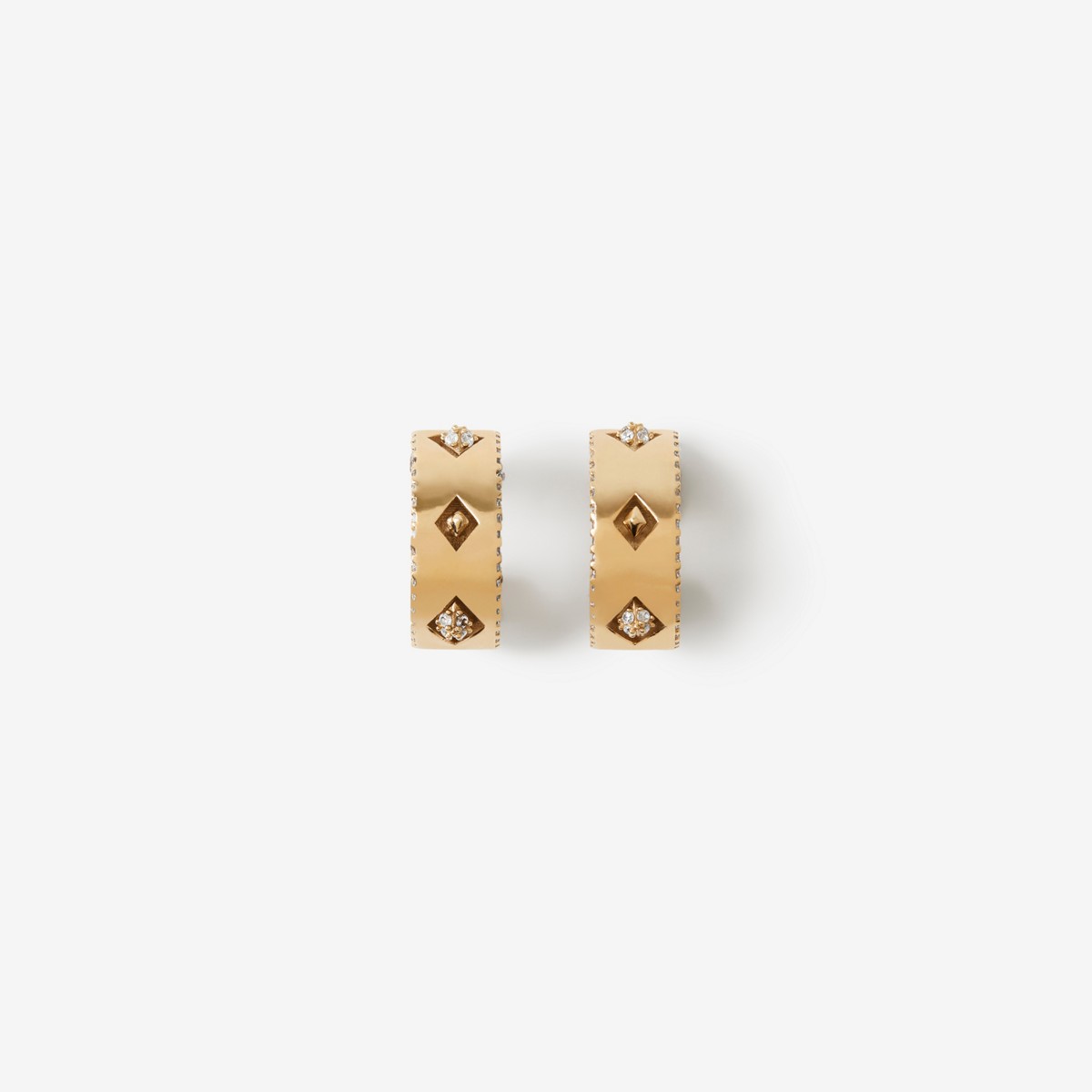Burberry Hollow Layer Earrings In Gold/clear