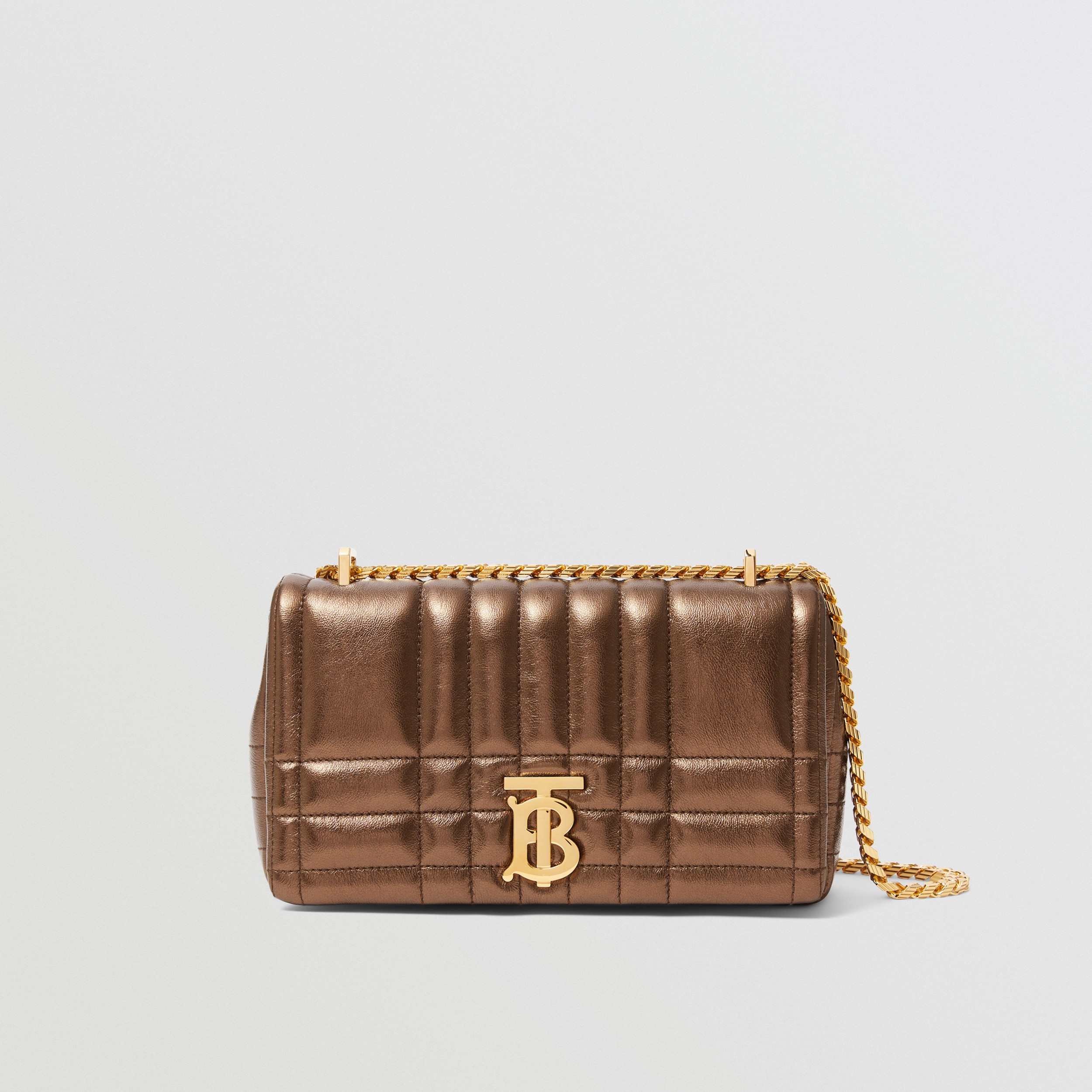 Small Metallic Quilted Leather Lola Bag in Bronze - Women | Burberry® Official - 1