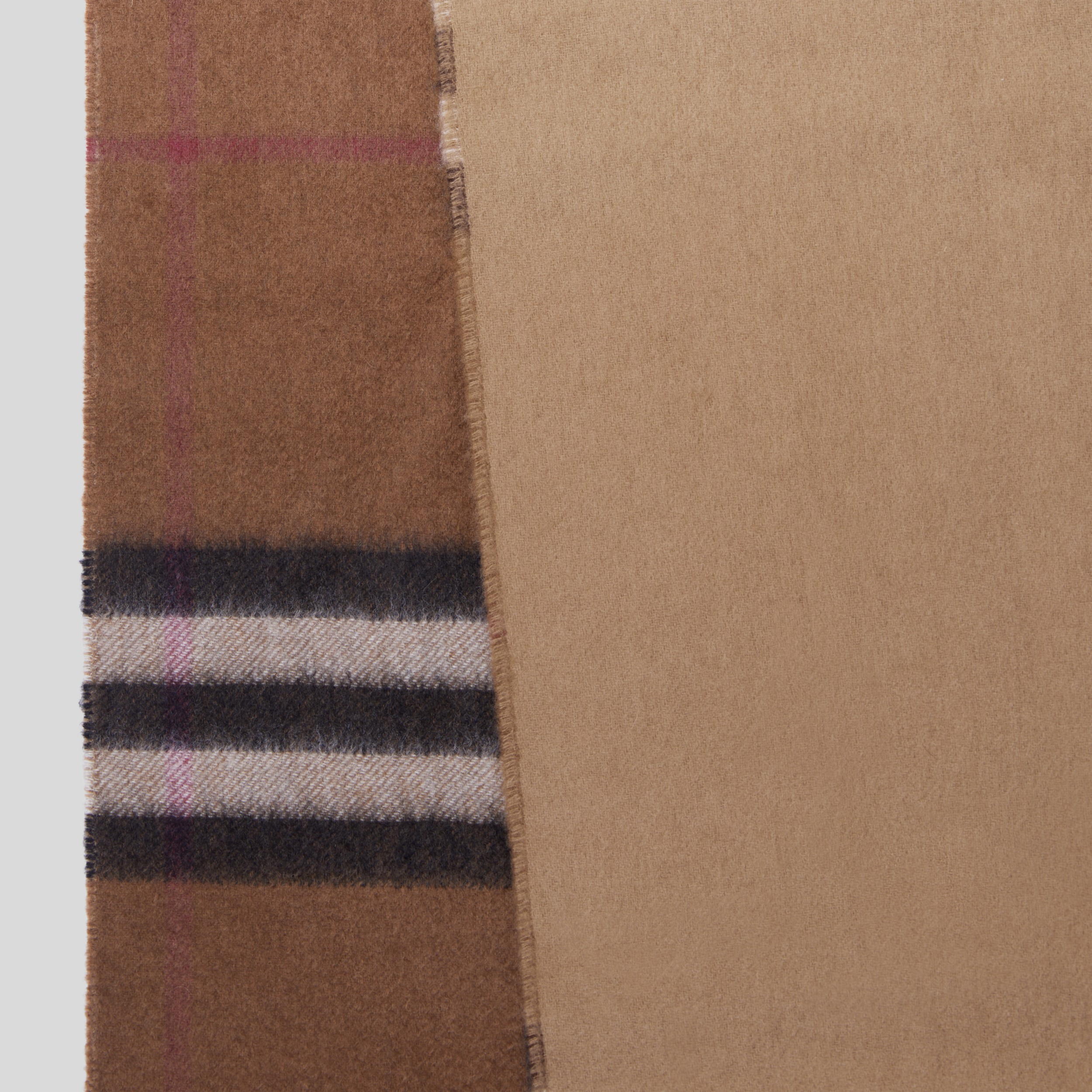 Reversible Check and EKD Cashmere Scarf in Dusty Caramel | Burberry® Official - 2