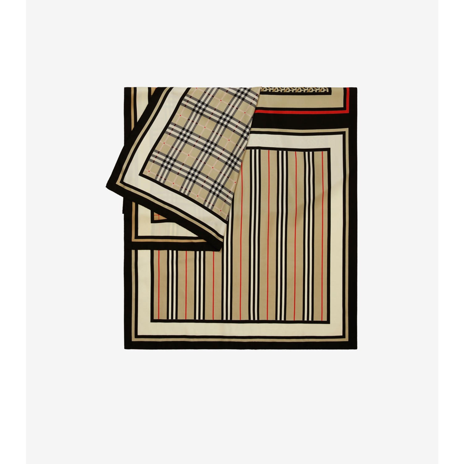 Montage Print Silk Scarf in Archive beige Burberry Official