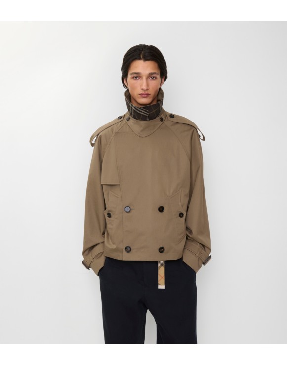 Veste trench courte en gabardine