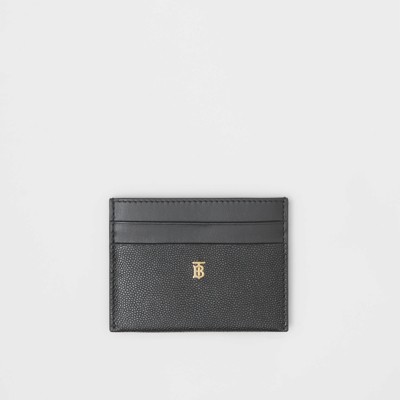 Monogram Motif Leather Card Case in BLACK Women Burberry Official