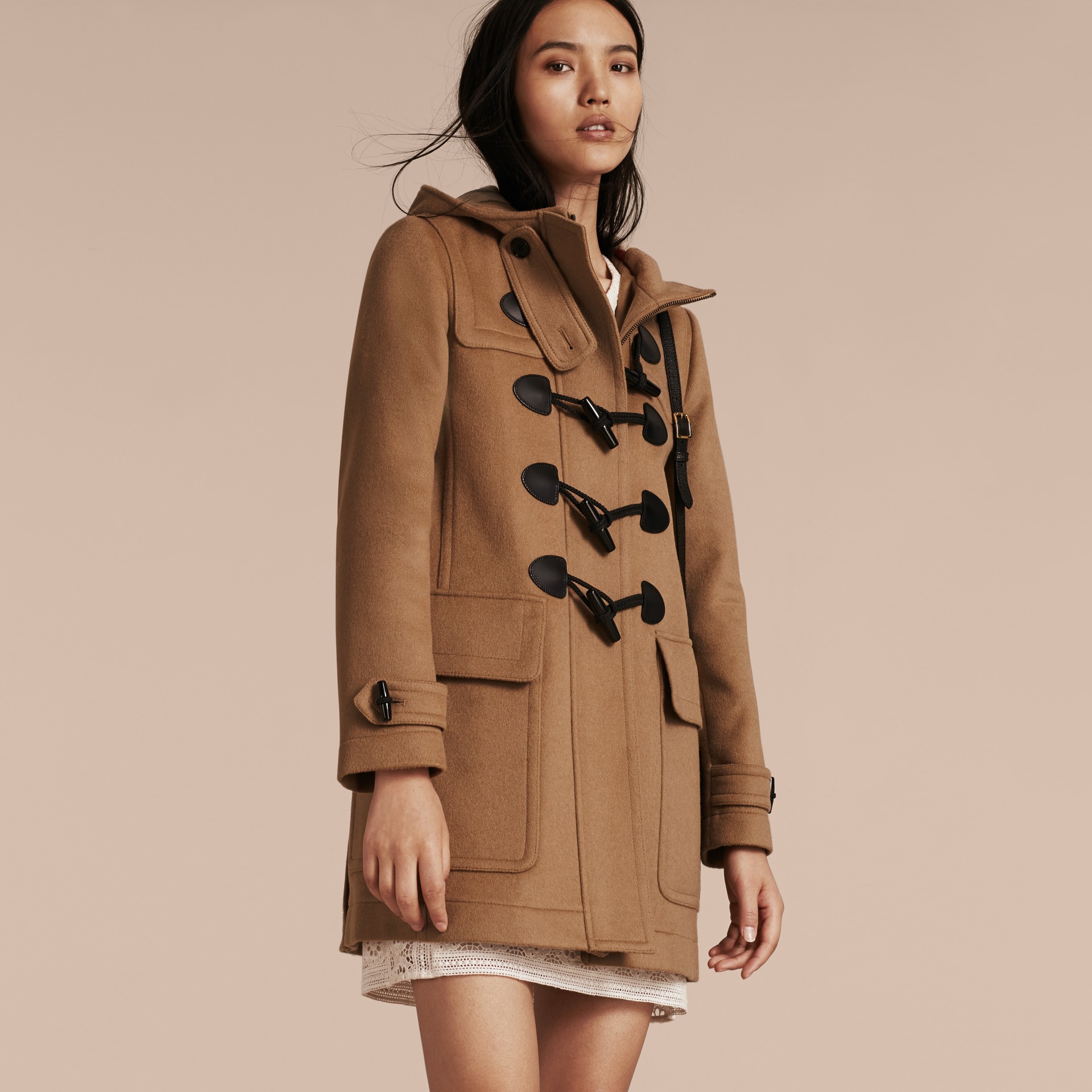 Straight Fit Duffle Coat in New Camel - Women | Burberry United States