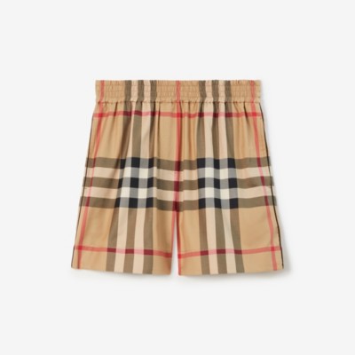 Burberry Check Cotton Twill Shorts