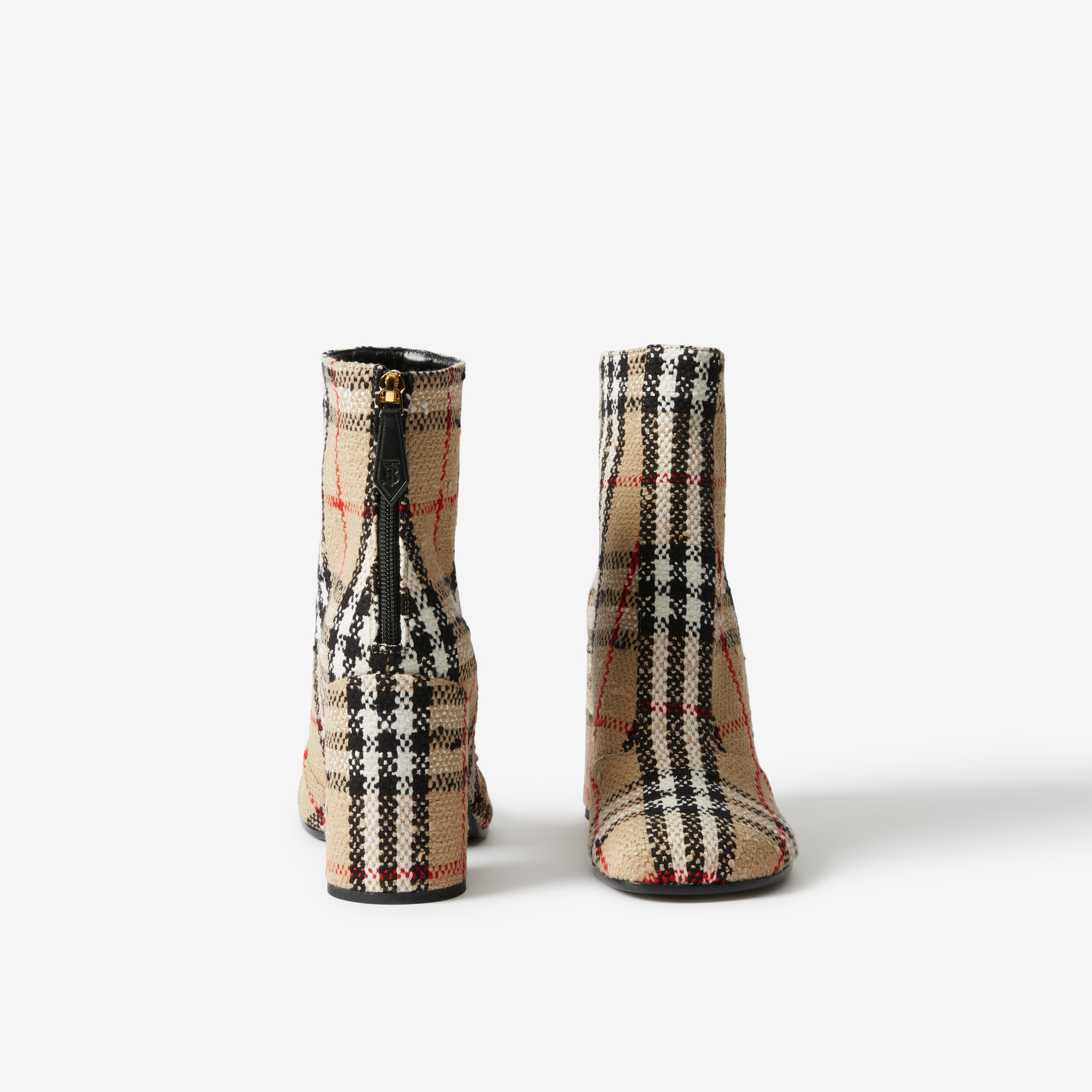 Vintage Check Bouclé Ankle Boots in Archive Beige - Women | Burberry® Official - 4