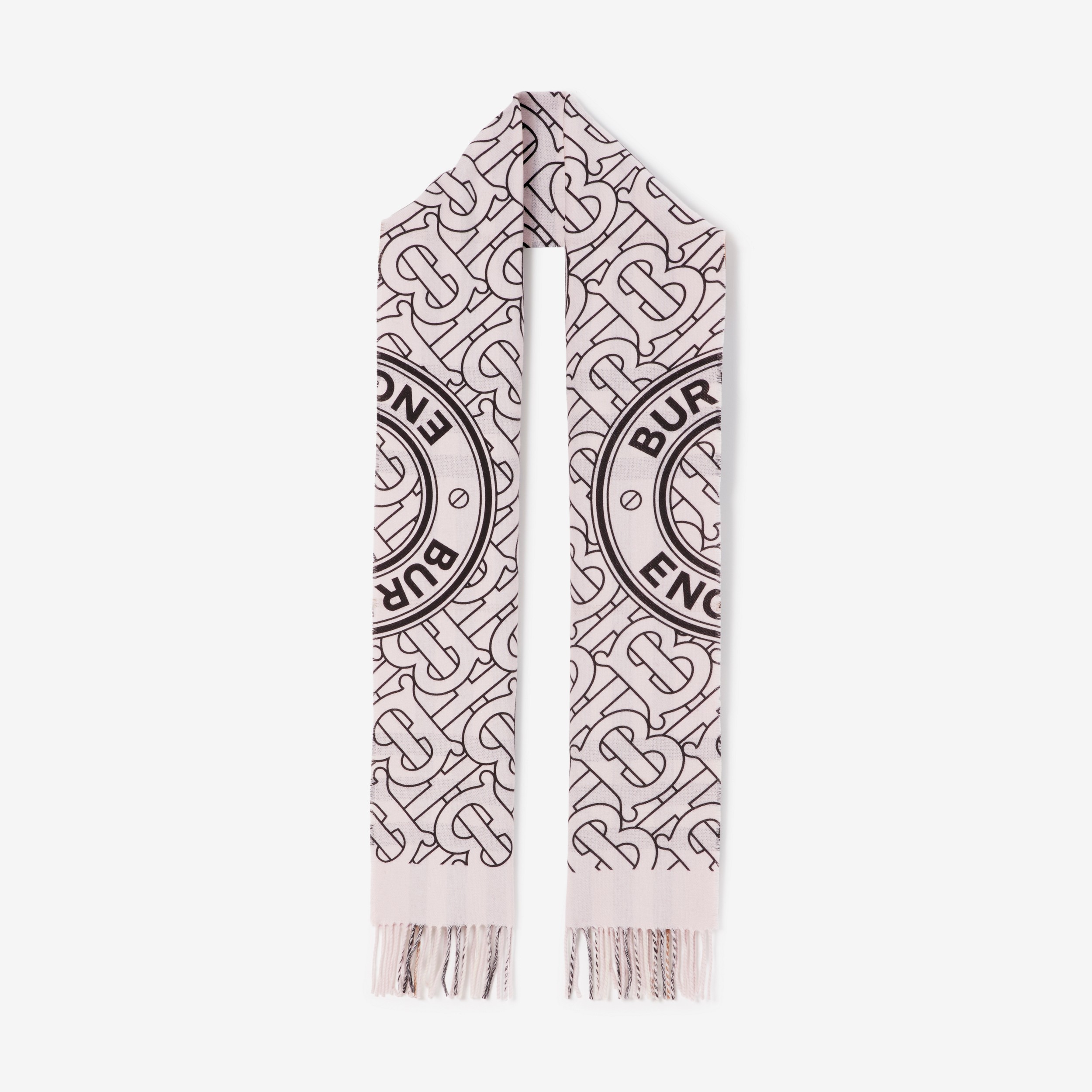 双面两用蒙太奇羊绒围巾 (浅粉红色) | Burberry® 博柏利官网 - 1