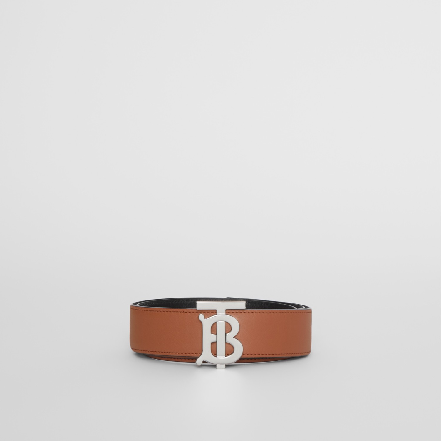 Reversible Monogram Motif Leather Belt in Malt Brown/black - Women