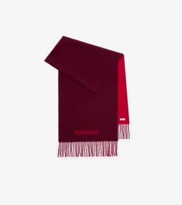 リバーシブル EKD カシミアスカーフ (オックスブラッドレッド
