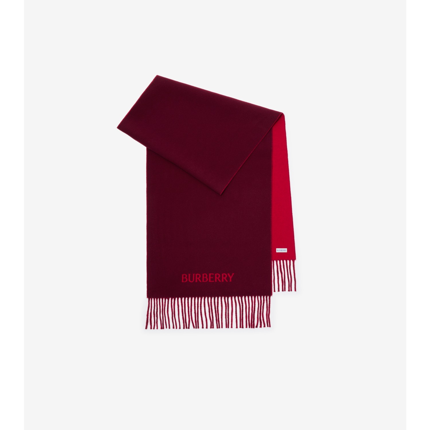 Reversible EKD Cashmere Scarf in Oxblood red | Burberry® Official