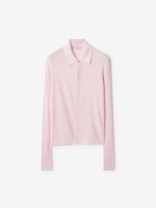 Burberry Rib Knit Shirt In Pink