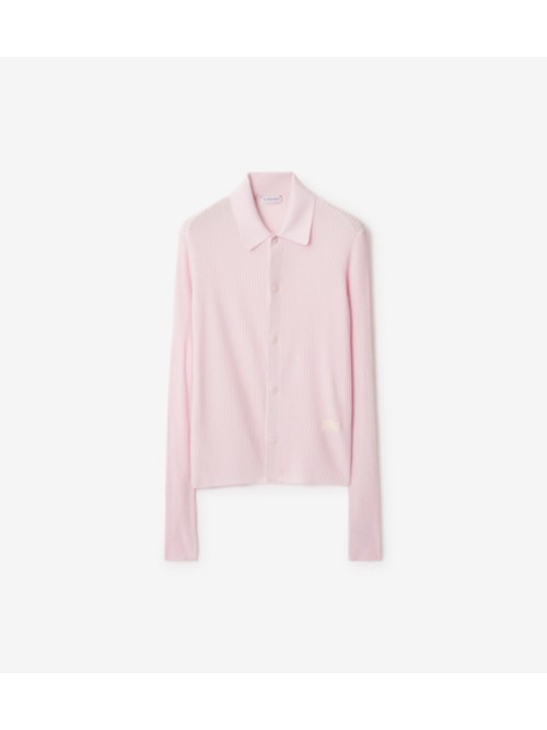 Burberry Rib Knit Shirt In Pink
