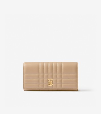 Quilted Leather Lola Zip Wallet in Oat Beige - Women | Burberry® Official