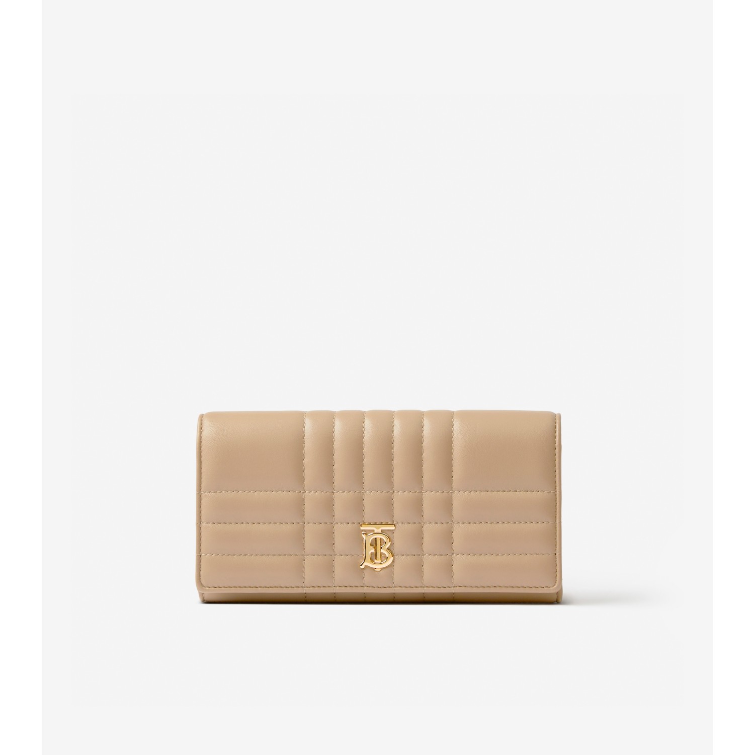 Quilted Leather Lola Continental Wallet in Oat beige Burberry