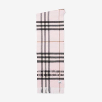 The Burberry Check Cashmere Scarf In Pale Candy Pink | Burberry® Official